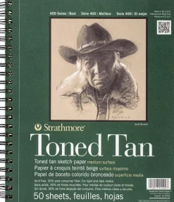 Strathmore Szkicownik na spirali Toned Tan - - 23 x 31 cm, 118 g, 50 ark.