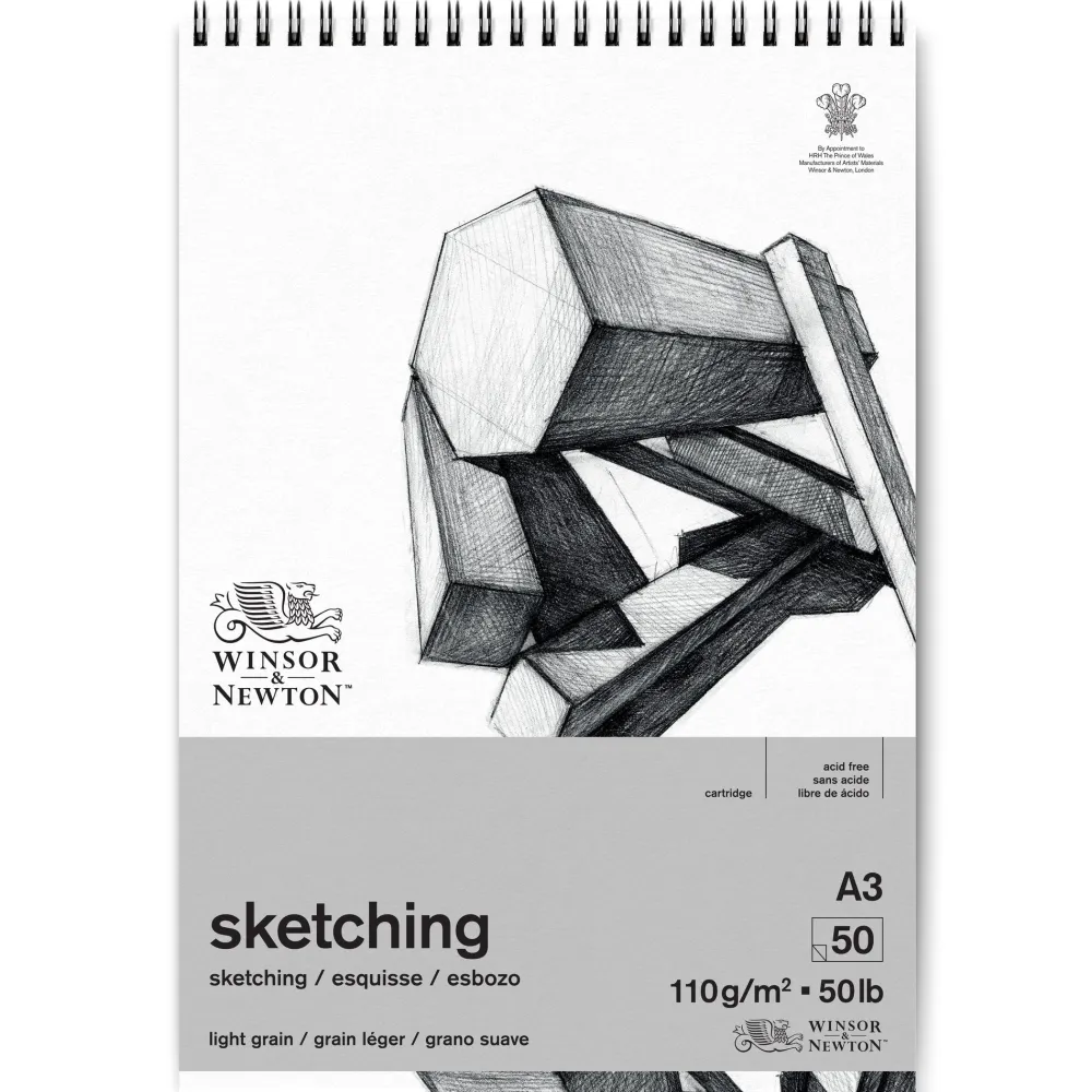 Winsor & Newton Szkicownik ze spiralą Sketching - - light, A3, 110g, 50 ark.