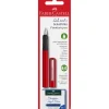 Faber-Castell Szkolne pióro wieczne z wkładami - - czerwone, M > Pióra Wieczne
