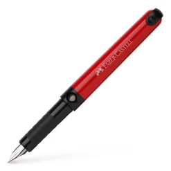 Faber-Castell Szkolne pióro wieczne z wkładami - - czerwone, M ><noscript><img width=