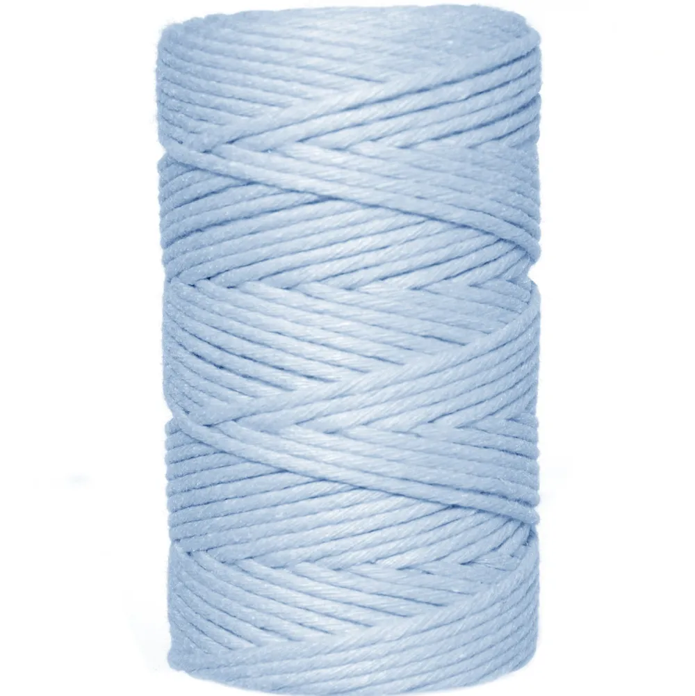 Sznurek bawełniany do makramy - błękitny, 2 mm, 100 g, 60 m > Sznurki