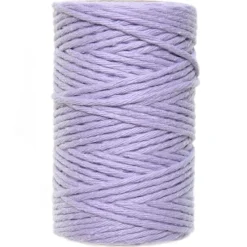 Sznurek bawełniany do makramy - liliowy, 2 mm, 60 m
