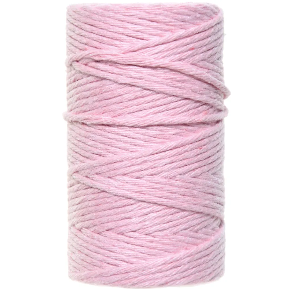 Sznurek bawełniany do makramy - jasnoróżowy, 2 mm, 60 m