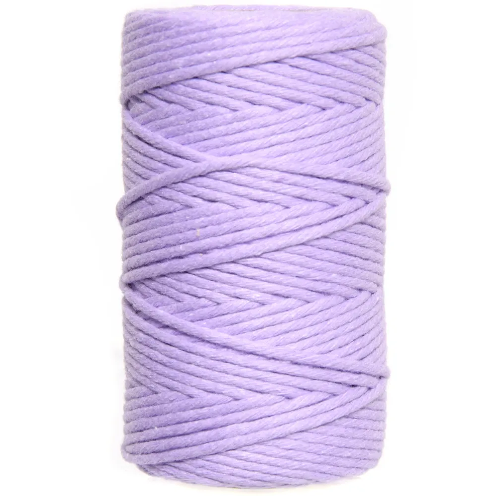 Sznurek bawełniany do makramy - liliowy, 2 mm, 100 g, 60 m