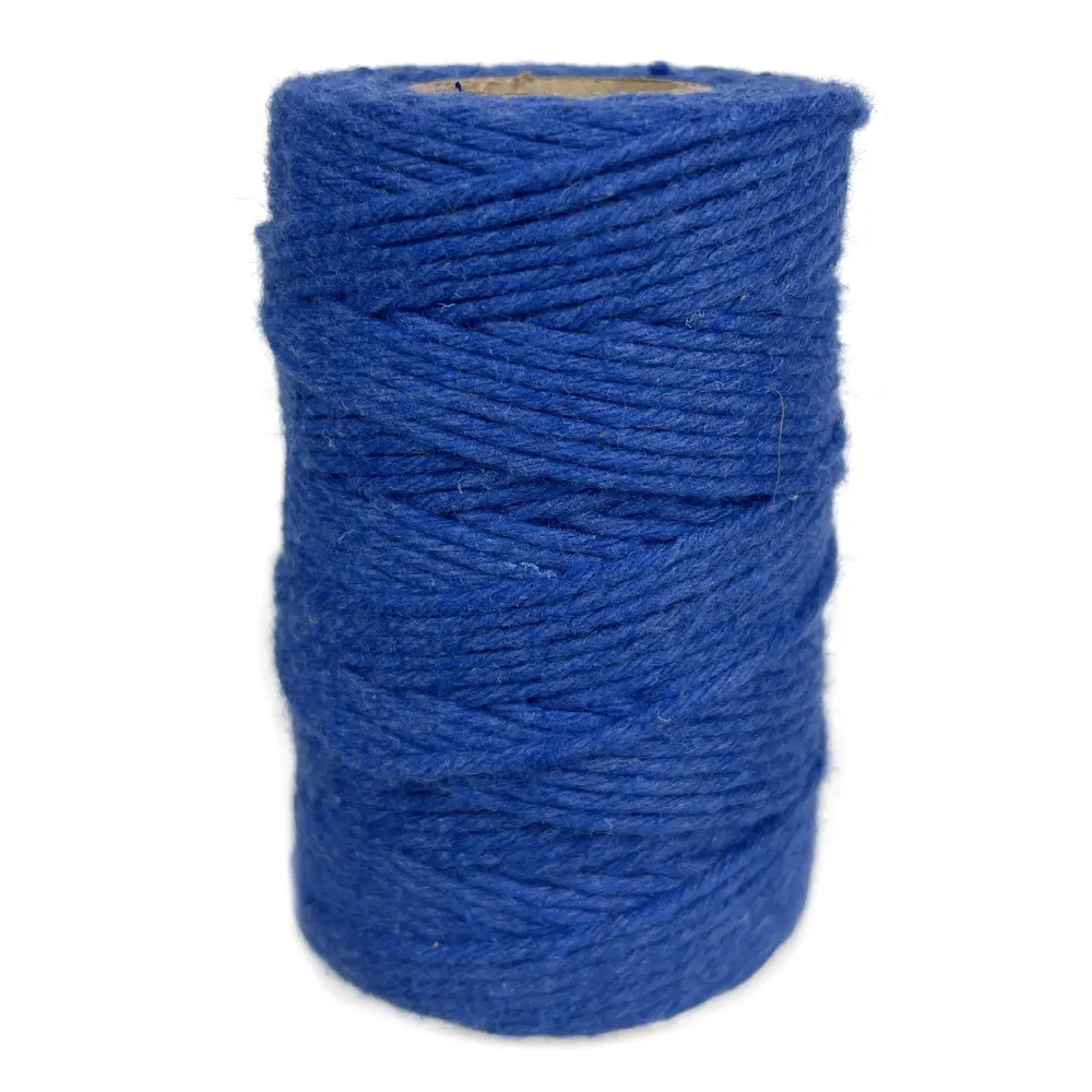 Sznurek bawełniany do makramy - królewski błękit, 2 mm, 60 m > Sznurki