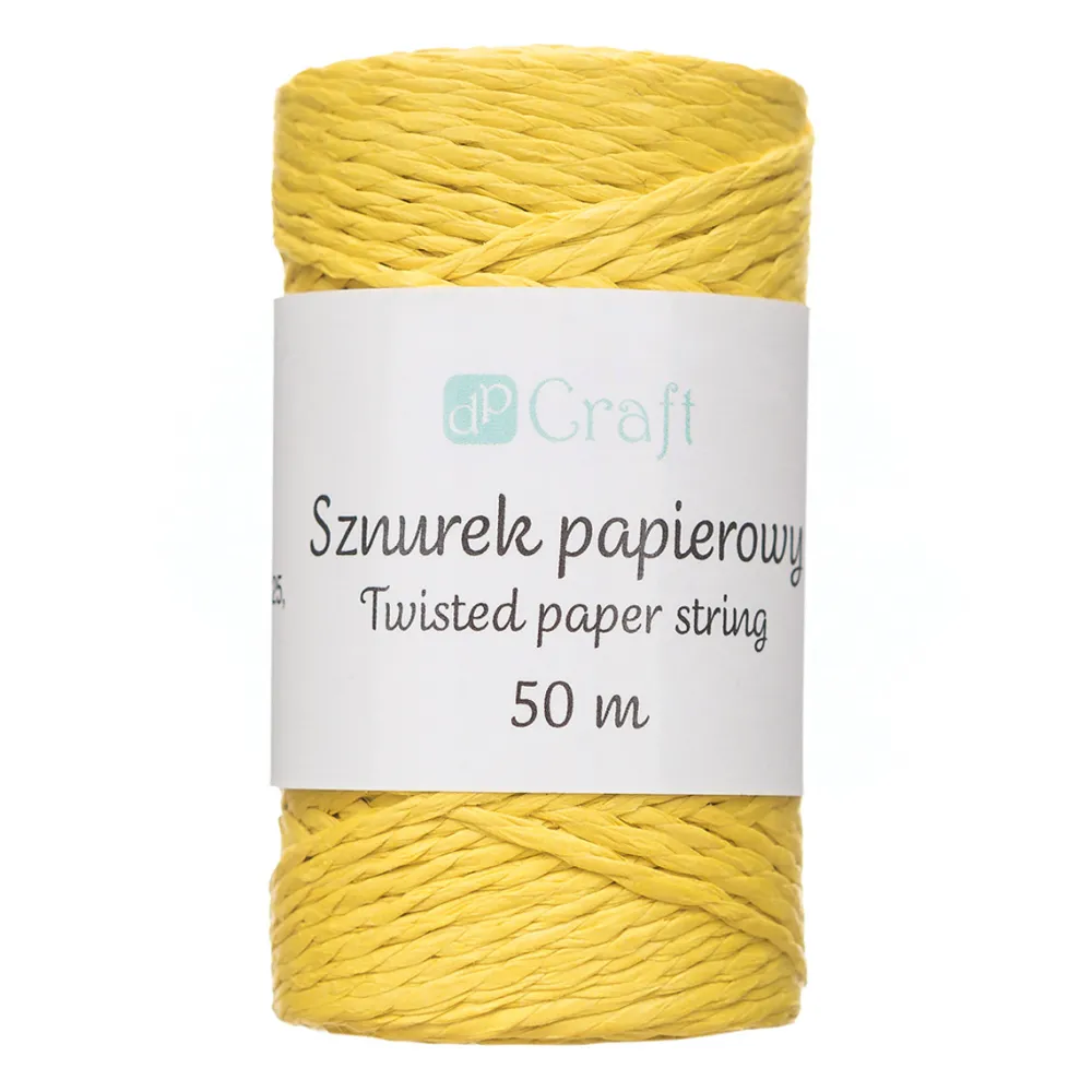 dpCraft Sznurek papierowy - - żółty, 50 m