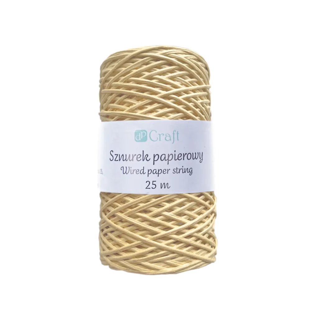dpCraft Sznurek papierowy z drucikiem - - kraft, 2 mm, 25 m
