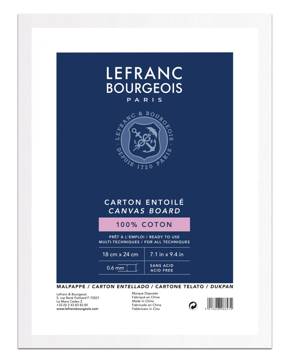Lefranc & Bourgeois Tablica malarska - - 18 x 24 cm