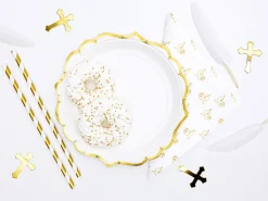 PartyDeco Talerzyki papierowe - biało-złote, 6 szt. > Talerzyki Papierowe