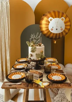 PartyDeco Talerzyki papierowe, Lew - 18 cm, 6 szt.