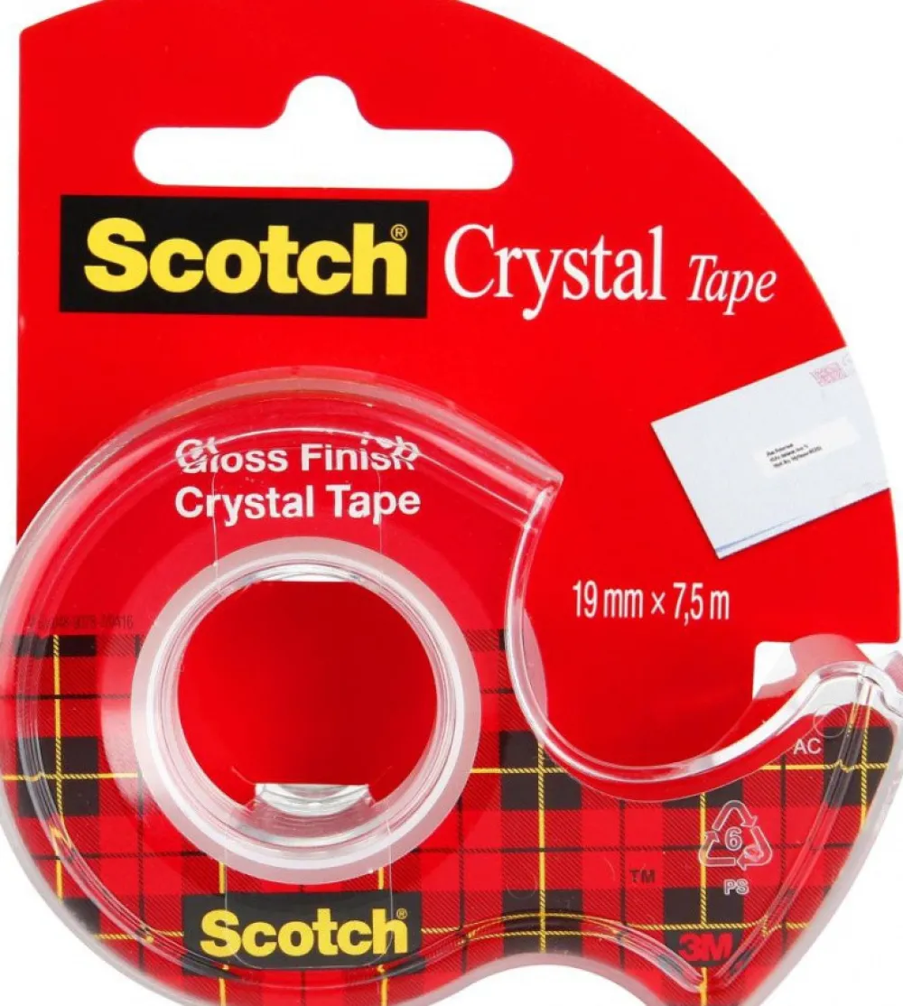 Scotch Taśma biurowa Crystal z dyspenserem - - transparentna 19 mm x 7,5 m