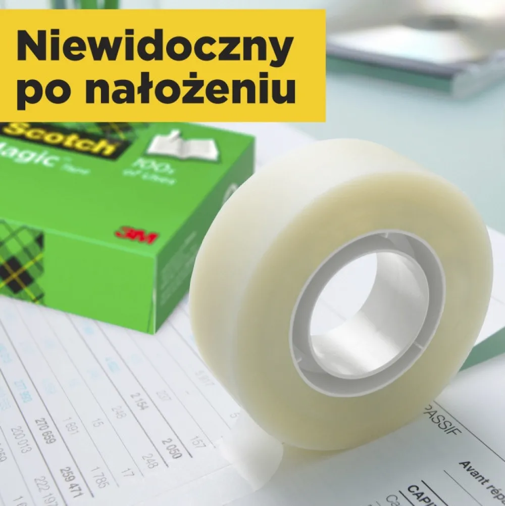 Scotch Taśma biurowa Magic - - matowa 19 mm x 33 m