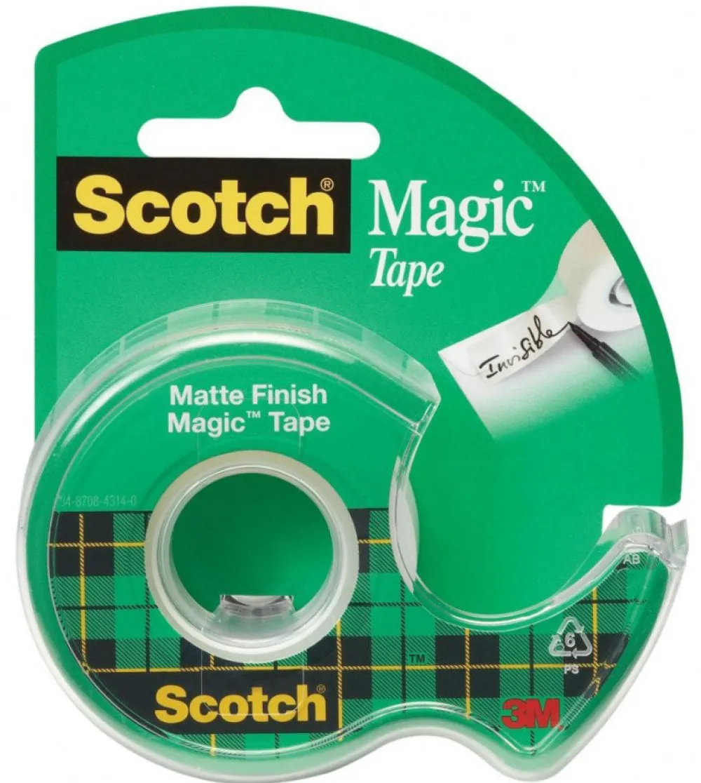 Scotch Taśma biurowa Magic z dyspenserem - - matowa 19 mm x 7,5 m > Kleje I Taśmy Klejące