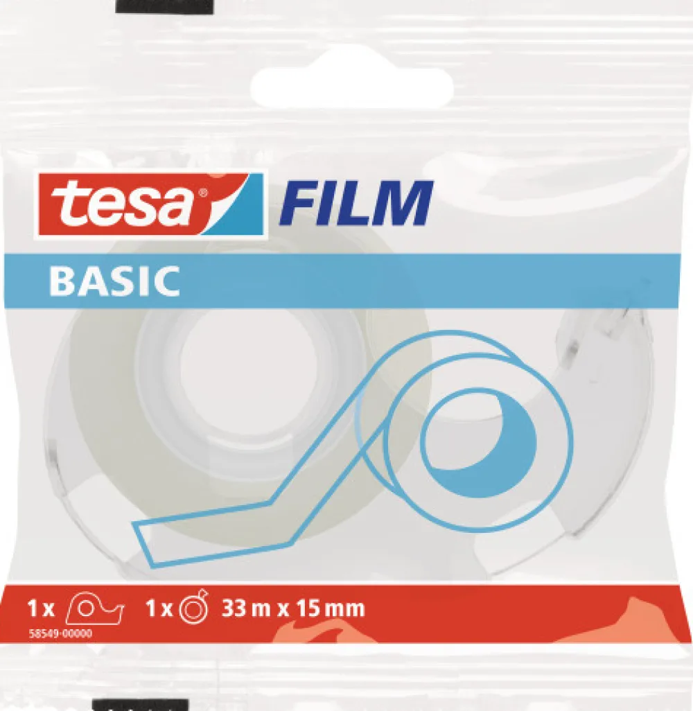 Tesa Taśma biurowa Basic z dyspenserem - 33m x 15mm > Kleje I Taśmy Klejące