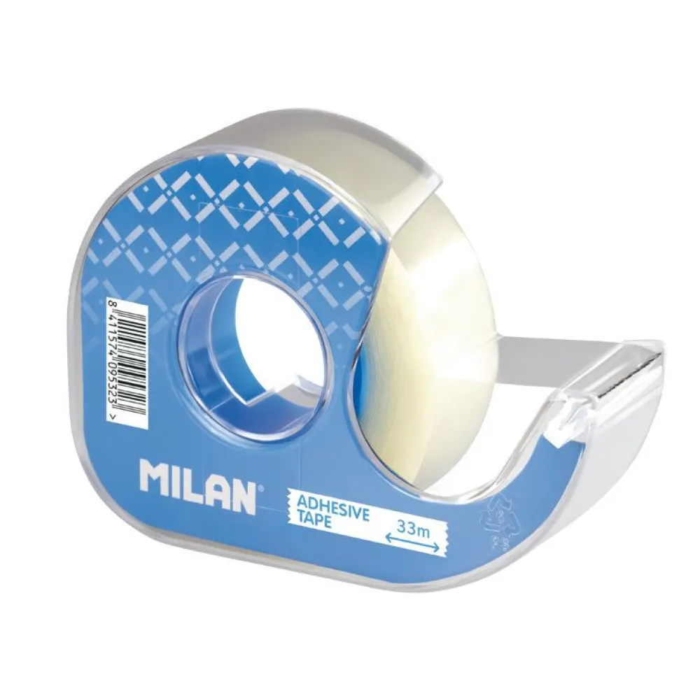 Milan Taśma biurowa z dyspenserem, krystaliczna - - 33 m x 19 mm