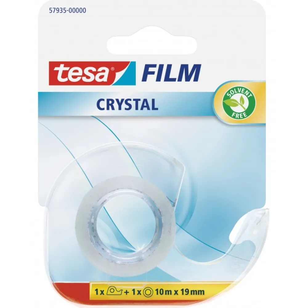 Tesa Taśma biurowa z dyspenserem film Crystal - 10m x 19mm - > Kleje I Taśmy Klejące
