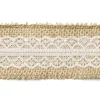 PartyDeco Taśma jutowa z koronką - 5 cm x 5 m