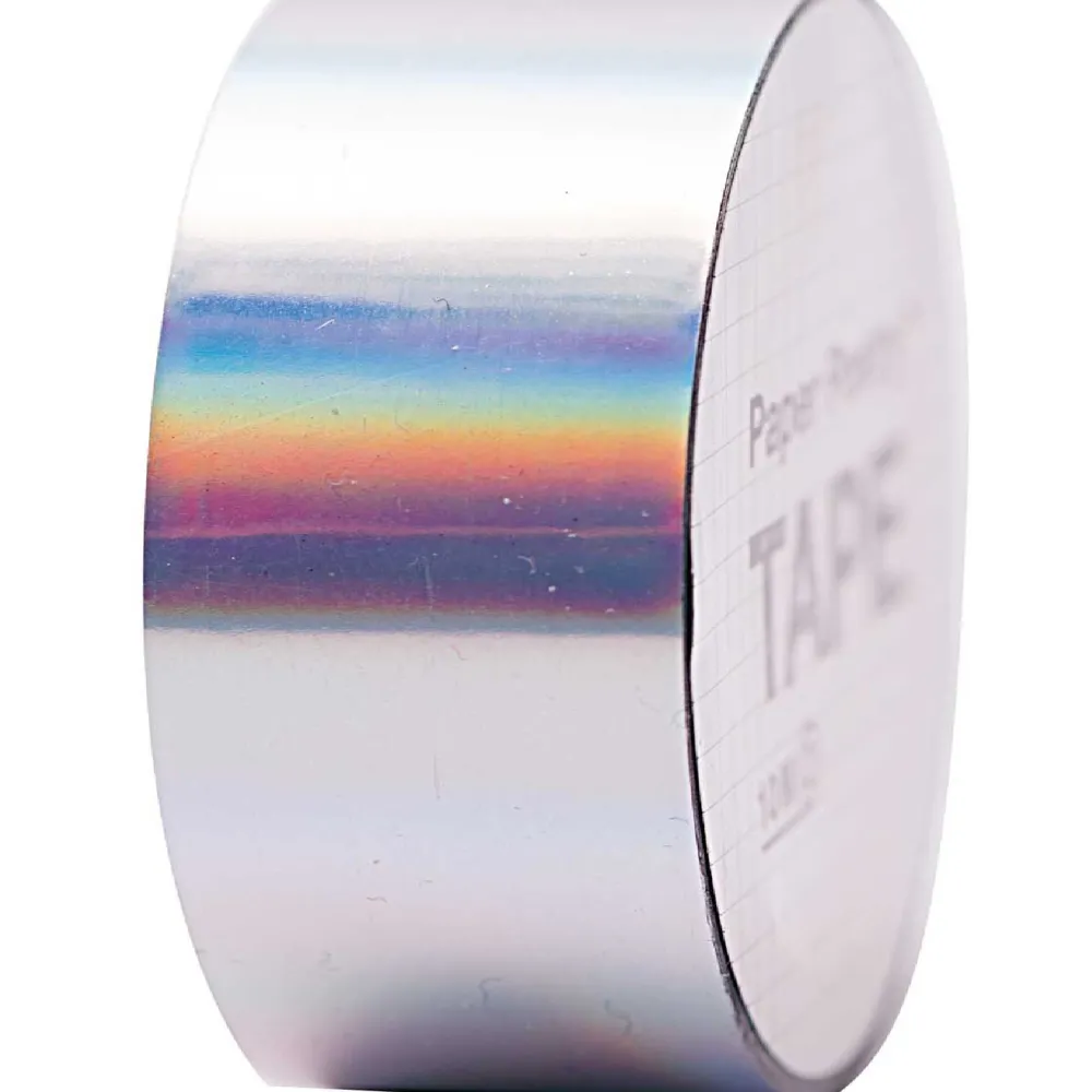 Rico Design Taśma ozdobna Holographic - Paper Poetry - Iride Silver, 19 mm x 10 m > Dodatki Dekoracyjne