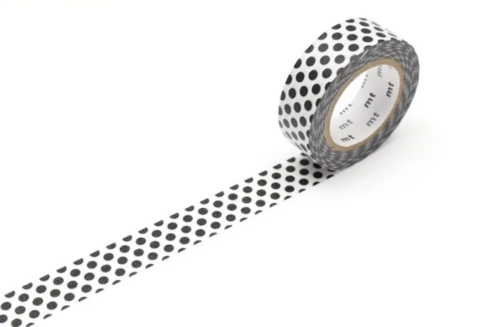 MT Masking Tape Taśma papierowa washi - - Dot Black, 7 m