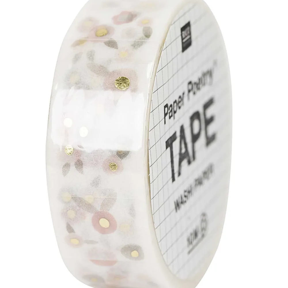 Rico Design Taśma washi, Kwiaty - Paper Poetry - 15 mm x 10 m > Dodatki Dekoracyjne