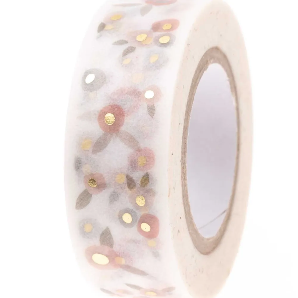 Rico Design Taśma washi, Kwiaty - Paper Poetry - 15 mm x 10 m > Dodatki Dekoracyjne