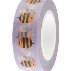 Rico Design Taśma washi, Pszczoły - Paper Poetry - fioletowa, 15 mm x 10 m
