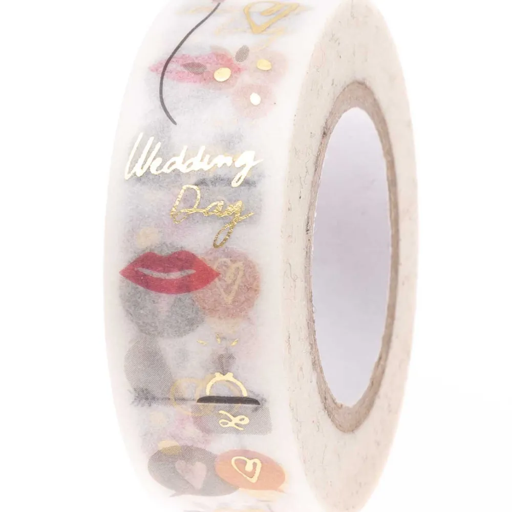 Rico Design Taśma washi, Wedding Day - Paper Poetry - 15 mm x 10 m