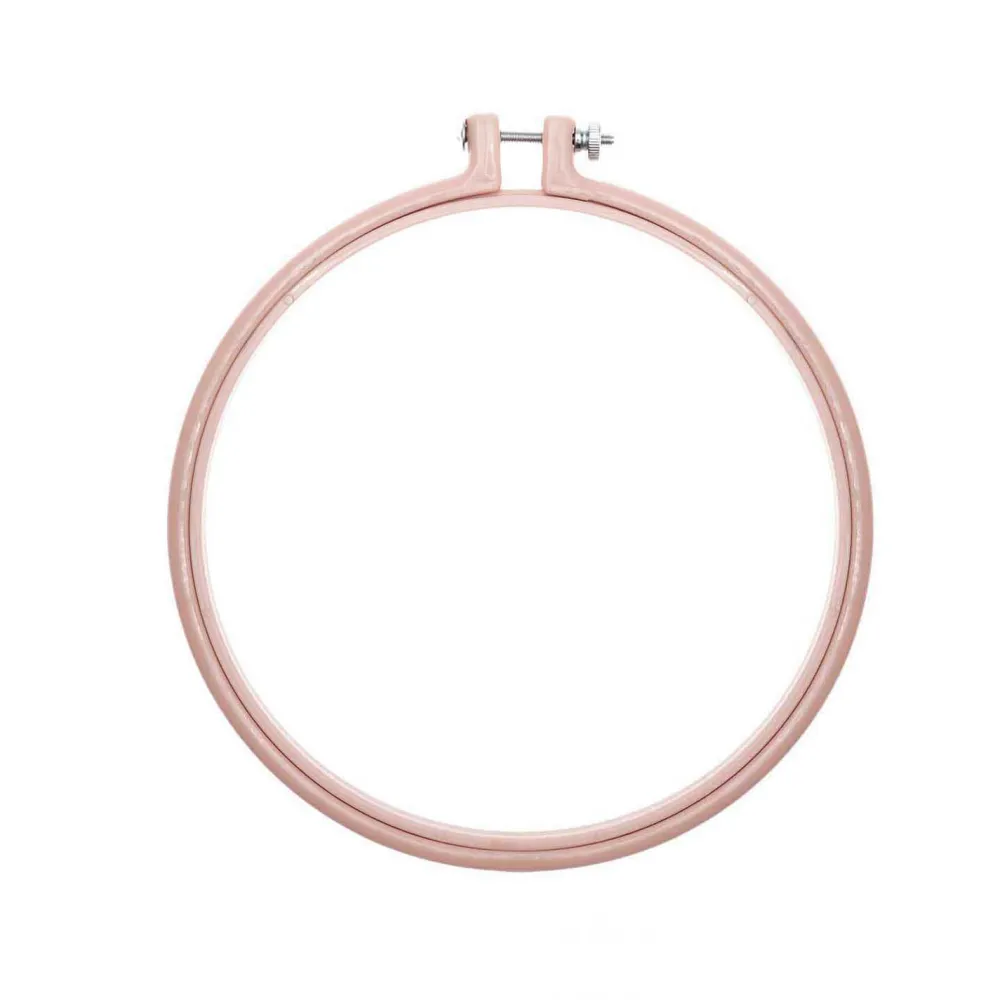 Rico Design Tamborek do wyszywania, okrągły - - różowy, 17,8 cm