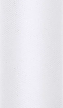 PartyDeco Tiul dekoracyjny 15 cm - biały, 9 m