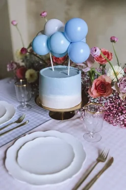 PartyDeco Topper balonowy na tort - niebieski, 29 cm ><noscript><img width=