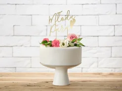 PartyDeco Topper na tort Młoda Para - złoty, 22,5 cm > Toppery Na Wypieki