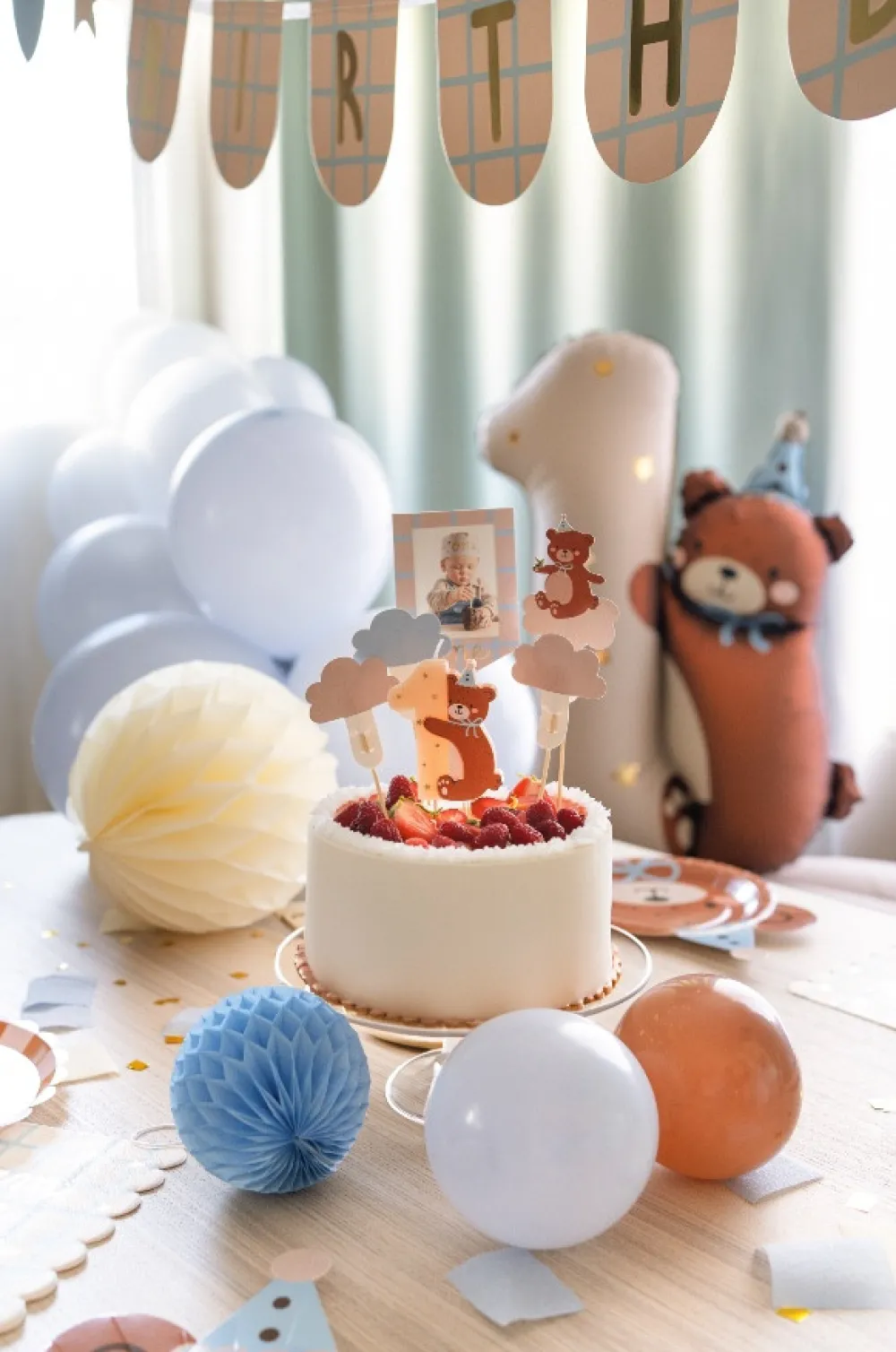 PartyDeco Toppery do muffinek Miś - 12-14 cm, 5 szt. > Toppery Na Wypieki