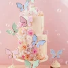 PartyDeco Toppery na tort i muffinki Motylki - 9 x 6,5 cm, 9 szt. > Toppery Na Wypieki