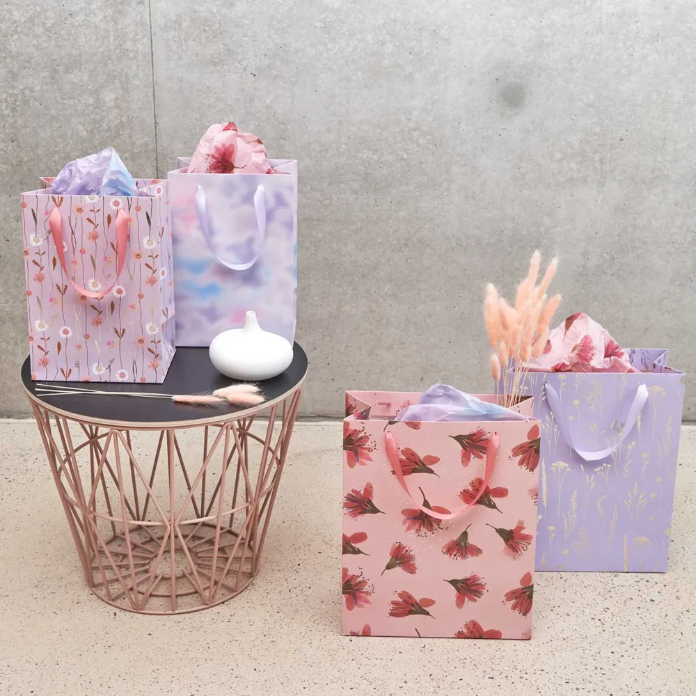 Rico Design Torba prezentowa - - Flower Tendrils, 18 x 26 x 12 cm