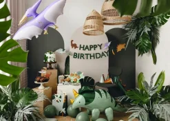 PartyDeco Torebka na prezenty Dinozaur - zielona, 10 x 24 x 37 cm