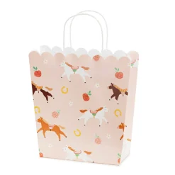 PartyDeco Torebka na prezenty Konie - różowa, 23 x 22 x 8,5 cm > Torby Papierowe