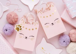 PartyDeco Torebka na prezenty Kotek - różowa, 18 x 10,5 x 27,5 cm ><noscript><img width=