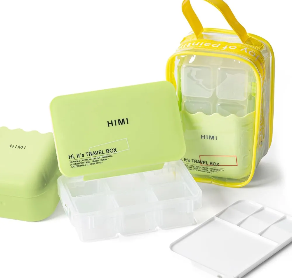 HIMI Travel Box do farb Twin Cup & Jelly Cup - - Apple Green > Farby Gwasze I Tempery