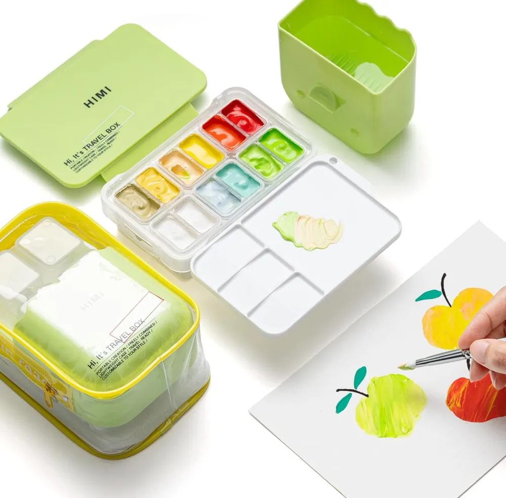 HIMI Travel Box do farb Twin Cup & Jelly Cup - - Apple Green > Farby Gwasze I Tempery