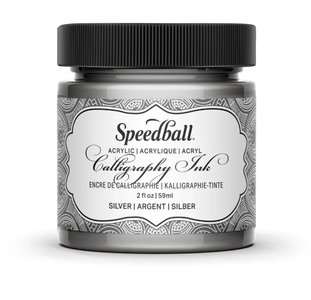 Speedball Tusz akrylowy do kaligrafii - - Silver 59 ml