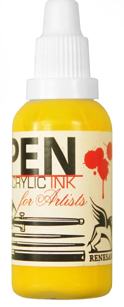 Renesans Tusz akrylowy - - żółć permanentna, 35 ml
