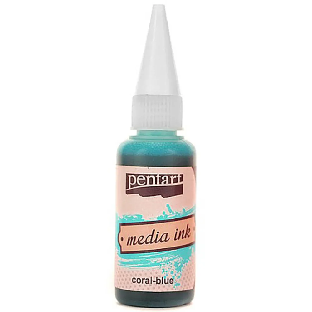 Pentart Tusz alkoholowy Media Ink - - Koralowy niebieski, 20 ml