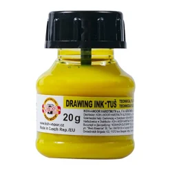 KOH-I-NOOR Tusz rysunkowy, kreślarski - - żółty fluorescencyjny, 20 g
