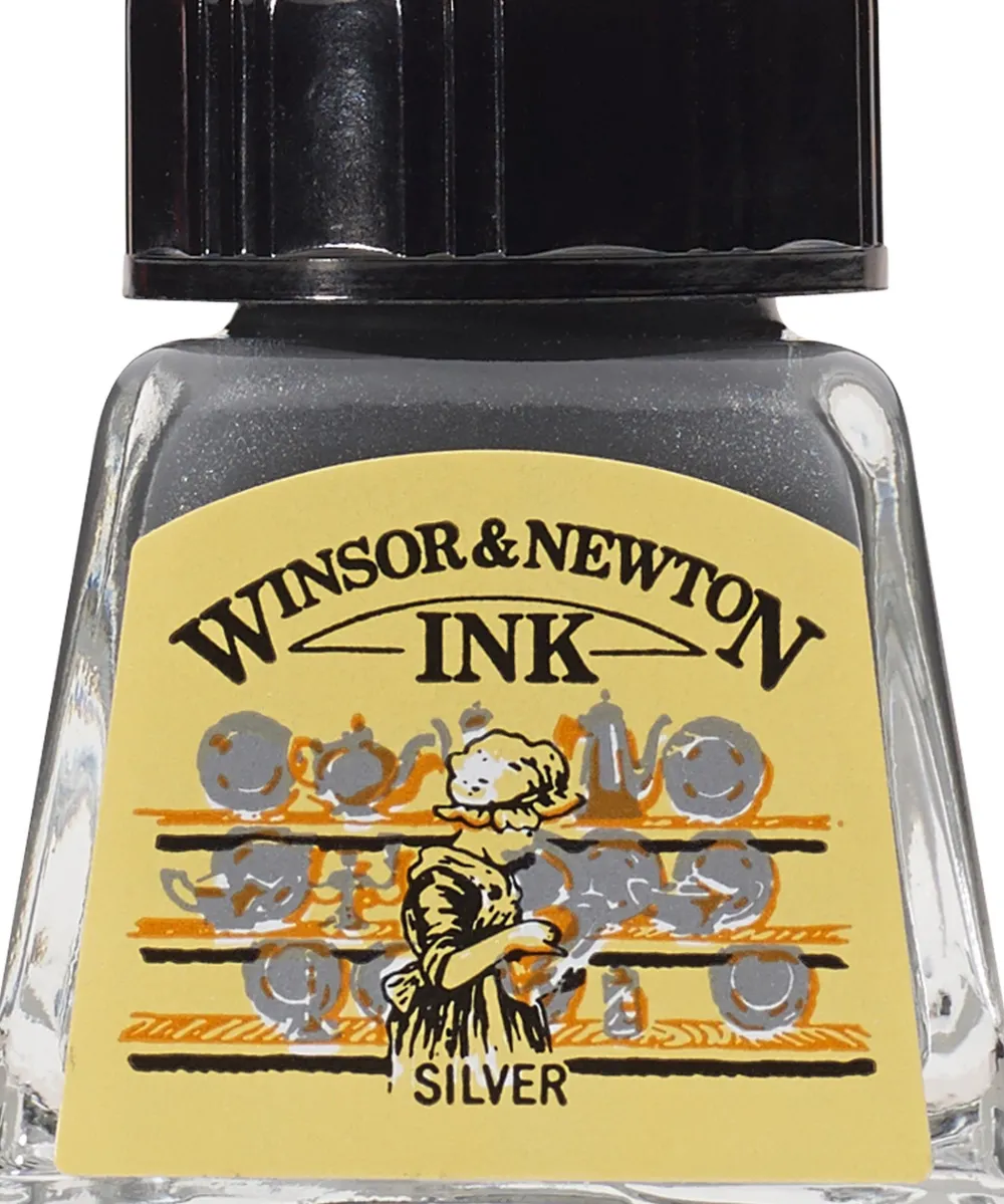 Winsor & Newton Tusz rysunkowy - - Silver, 14 ml