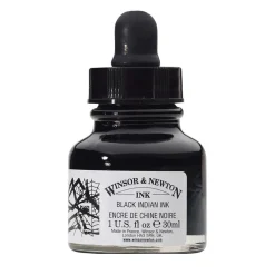 Winsor & Newton Tusz rysunkowy z zakraplaczem - - Black Indian, 30 ml