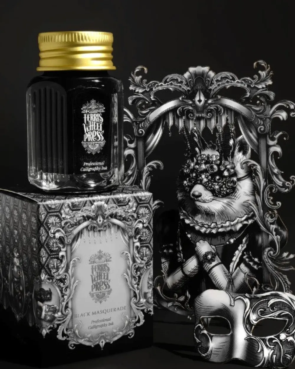 Ferris Wheel Press Tusz wodoodporny - - Black Masquerade, 28 ml