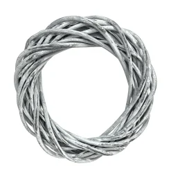 Wianek pleciony, wiklinowy, baza do stroików - szary, 30 cm