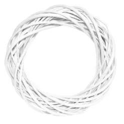 Wianek pleciony, wiklinowy, baza do stroików - biały, 20 cm > Wianki