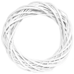 Wianek pleciony, wiklinowy, baza do stroików - biały, 20 cm > Wianki