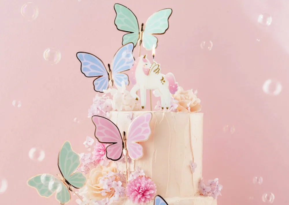 PartyDeco Świeczka urodzinowa Jednorożec - biała, 9 cm